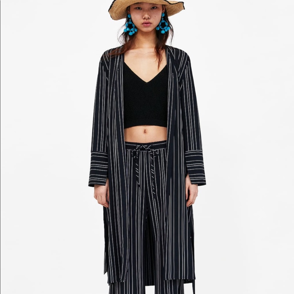 Zara Long Striped Cardigan